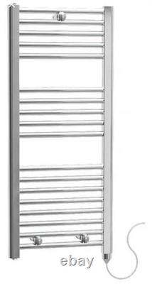 Leighton Straight Electric Heated Towel Rail W480 x H1375mm Chrome (HTR018)