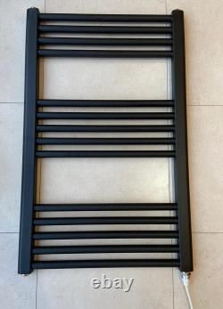 Manissa Black Electric Heated Towel Rail 300, 400 & 500mmw Bathroom Radiator