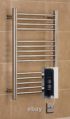 Manissa Siena Stainless Steel Electric Heated Towel Rail 300mm W x 720mm H Towel