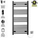 Matt Black 450 Mm Wide Electric Straight Heated Towel Rail Radiator Bathroom