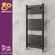 Matt Black Bathroom Heated Towel Rail Radiator Straight Ladder Rad 1200 X 500mm