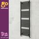 Matt Black Bathroom Heated Towel Rail Radiator Straight Ladder Rad 1800 X 500mm