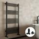 Matt Black Bathroom Straight Heated Towel Rail Radiator & Dual Fuel Trv Valves