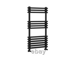 Matt Black Designer Towel Rail Radiator Double Column Bathroom Heating G-Rad