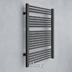 Matt Black Heated Towel Rail Ladder Radiator Bathroom Wall Mounted 11 Sizes