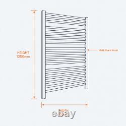 Matt Black Heated Towel Rail Ladder Radiator Bathroom Wall Mounted 11 Sizes