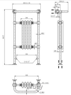 Mayfair Traditional Chrome Heated Towel Rail H965mm x W495mm