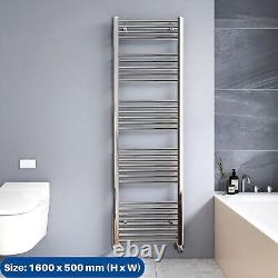 Meykoers Chrome Bathroom Towel Rail Radiator Heated Straight Ladder Warmer Rads
