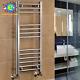 Milano Chrome Straight Heated Towel Rail W400mm X H800mm Flat Central Heating T