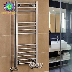 Milano Chrome Straight Heated Towel Rail W400Mm X H800Mm Flat Central Heating T