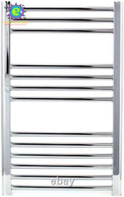 Milano Chrome Straight Heated Towel Rail W400Mm X H800Mm Flat Central Heating T