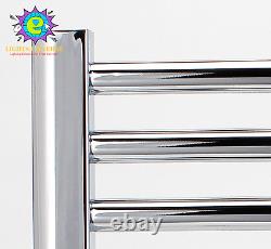 Milano Chrome Straight Heated Towel Rail W400Mm X H800Mm Flat Central Heating T