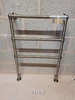 Milano Derwent Traditional Antique Brushed Brass Heated Towel Rail 966mm