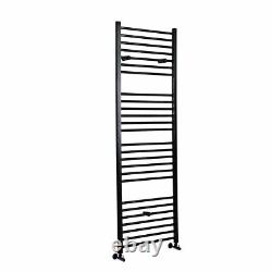 Milano Nero Straight Matt Black Heated Towel Rail 1800mm x 600mm 088484