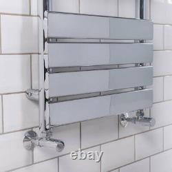 Minimalist Bathroom Flat Panel Heated Towel Rail Radiator Rad 1200x500 Chrome