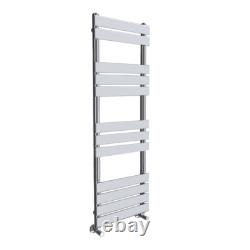 Minimalist Bathroom Flat Panel Heated Towel Rail Radiator Rad Chrome 1200x450mm