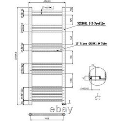 Modern Bathroom 1200 x 450mm Heated Towel Rail Radiator Straight Chrome 17 Rails