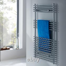 Modern Bathroom 1200 x 550mm Heated Towel Rail Radiator Straight Chrome 23 Rails