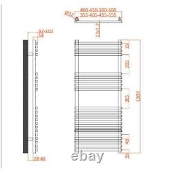 Modern Bathroom 1200 x 550mm Heated Towel Rail Radiator Straight Chrome 23 Rails