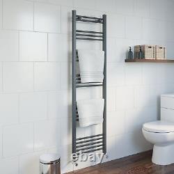 Modern Bathroom 1600 x 450mm Heated Towel Rail Radiator Straight Anthracite Flat