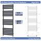 Modern Bathroom 1600 X 600mm Heated Towel Rail Radiator Flat Panel Anthracite