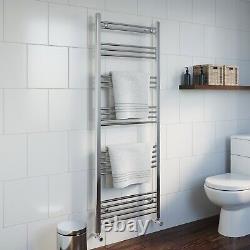 Modern Bathroom 1600 x 600mm Heated Towel Rail Radiator Straight Chrome 22 Rails