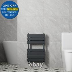 Modern Bathroom 650mm x 400mm Heated Towel Rail Radiator Flat Panel Anthracite