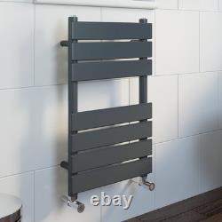 Modern Bathroom 650mm x 400mm Heated Towel Rail Radiator Flat Panel Anthracite