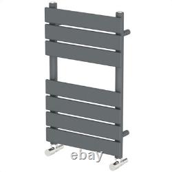 Modern Bathroom 650mm x 400mm Heated Towel Rail Radiator Flat Panel Anthracite