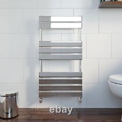 Modern Bathroom 950x500mm Heated Towel Rail Radiator Central Heating Flat Chrome