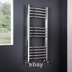 Modern Bathroom Curved Chrome Heated Towel Rail Radiator Ladder Warmer