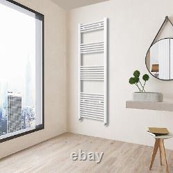 Modern Bathroom Straight Heated Towel Rail Radiator White Chrome Ladder Warmer