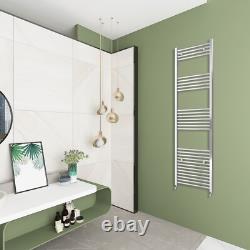 Modern Bathroom Straight Heated Towel Rail Radiator White Chrome Ladder Warmer