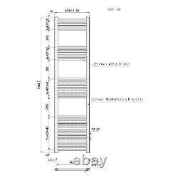 Modern Bathroom Straight Heated Towel Rail Radiator White Chrome Ladder Warmer