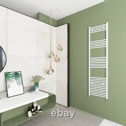 Modern Bathroom Straight Heated Towel Rail Radiator White Chrome Ladder Warmer