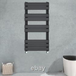 Modern Black Bathroom Flat Panel Heated Towel Rail Radiator Ladder 1000x600mm