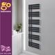 Modern Black Vertical Towel Rail Offset Heated Bathroom Radiator 1750x500mm