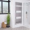 Modern Designer Flat Panel Chrome Heated Bathroom Toilet Towel Rail Radiator
