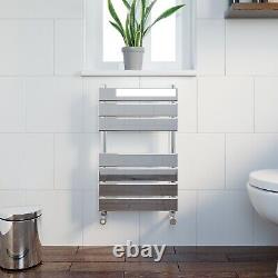 Modern Designer Flat Panel Heated Bathroom Towel Rail Radiator Heating Chrome
