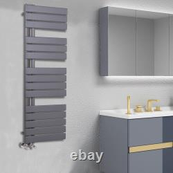 Modern Designer Flat Panel Heated Towel Rail Bathroom Radiator Anthracite Chrome