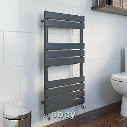 Modern Flat Panel Heated Towel Rail Radiator Anthracite 950 x 500mm FREE Valves