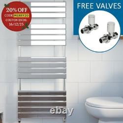 Modern Flat Panel Heated Towel Rail Radiator Chrome 1600x600mm Straight Valves Modern Flat Panel Heated Towel Rail Radiator Chrome 1600x600mm Straight Valves