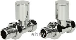 Modern Flat Panel Heated Towel Rail Radiator Chrome 1600x600mm Straight Valves