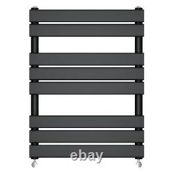 Modern Heated Towel Rail Radiator Juva 800 x 600mm Black Flat Panel