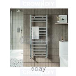 Modern Straight Heated Towel Rail Radiator Bathroom Ladder Valves Chrome Black