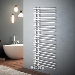 Modern White Chrome Bathroom Heated Warmer Designer Towel Rail Radiator Rad