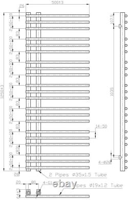 Modern White Chrome Bathroom Heated Warmer Designer Towel Rail Radiator Rad