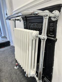 New HERITAGE CLIFTON Victorian Heated Towel Rail Chrome White Radiator RRP £749