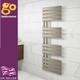 Nickel Heated Towel Rail Offset Modern Designer Bathroom Radiator 1400x550mm