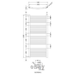 Nuie Heated Modern Bathroom Towel Rails Curved / Straight Chrome Radiator Round